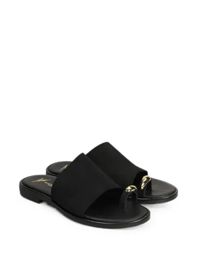 Nicolas Lainas Embellished Toe-strap Sandals In Black