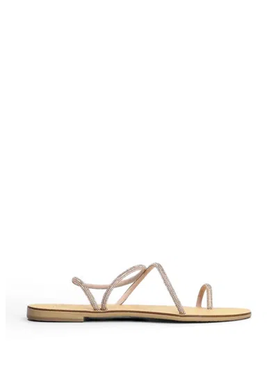 Nicolas Lainas Ithaca Crystal-embellished Toe-strap Sandals In Neutral