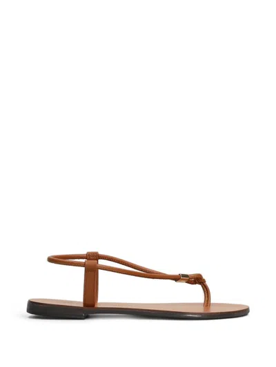 Nicolas Lainas Leather Flat Sandals In Multi