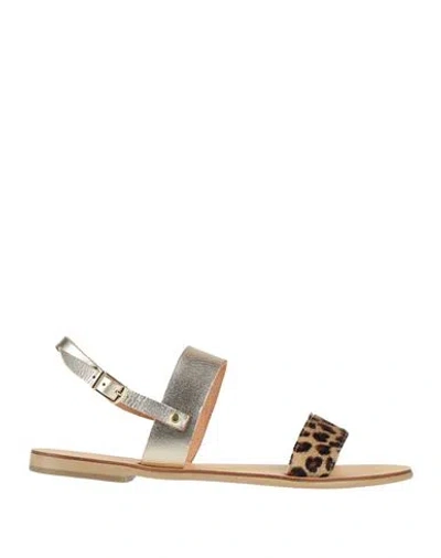Nicolas Lainas Woman Sandals Beige Size 8 Leather