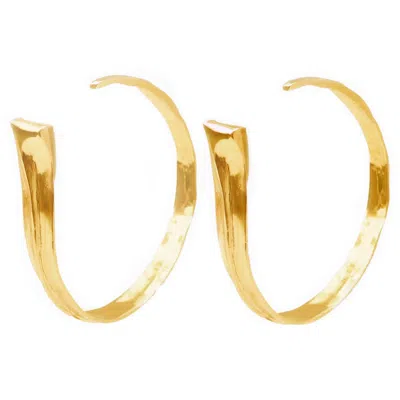Nicole Amato Women's Fortitude Statement Hoops - Gold