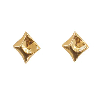 Nicole Amato Women's Gold Fortitude "power Kiss"  Stud  Earrings