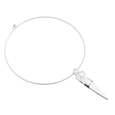 Nicole Amato Women's Just Love Pendant Necklace On Chic Neckband- Silver