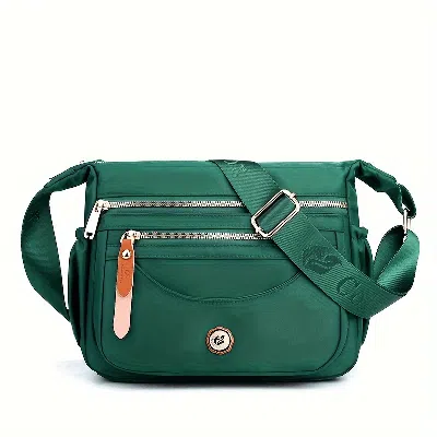 Nicole & Doris Women's Cross-body Bags Casual Shoulder Bag Multi Pocket Fashion Satchel Bag Nylon Side Bag In Green