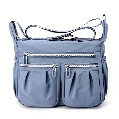 Nicole & Doris Women's Cross-body Bags Casual Shoulder Bag Multi Pocket Fashion Satchel Bag Nylon Side Bag In Blue