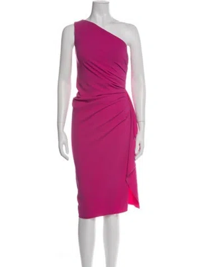 Pre-owned Nicole Bakti One-shoulder Knee-length Dress In Pink