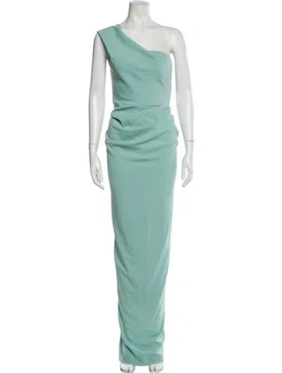 Pre-owned Nicole Bakti One-shoulder Long Dress In Blue