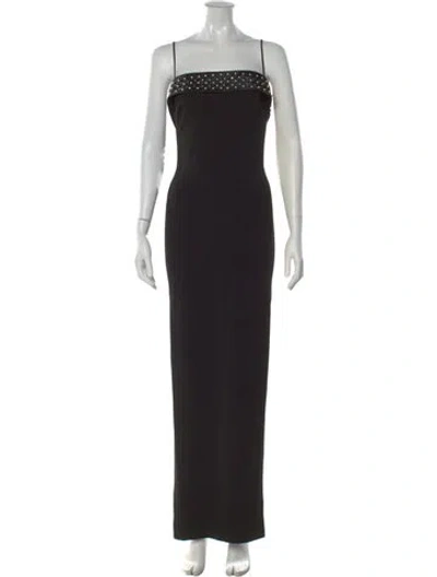 Pre-owned Nicole Bakti Strapless Long Dress In Black