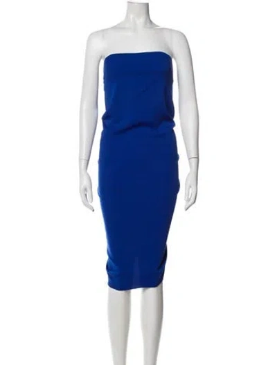 Pre-owned Nicole Bakti Strapless Mini Dress In Blue