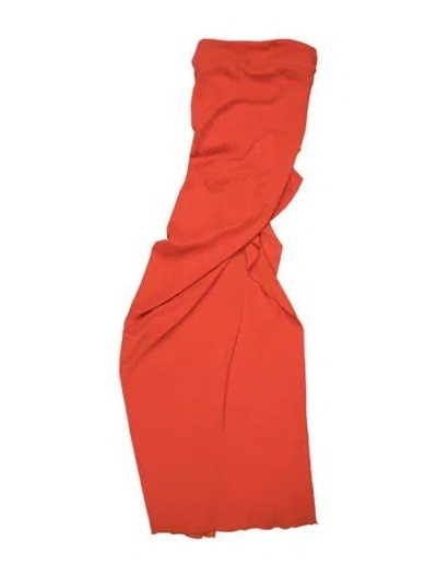 Pre-owned Nicole Bakti V-neck Long Dress In Orange