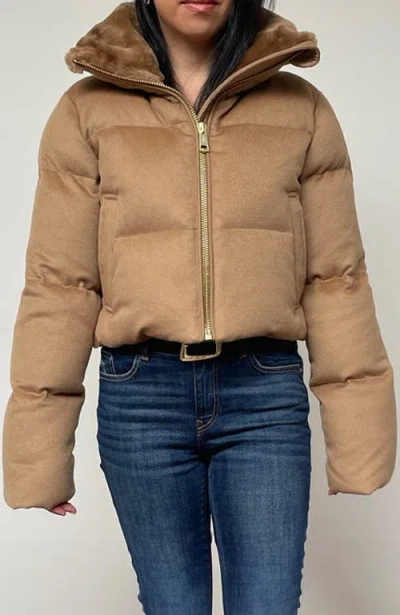 Nicole Benisti Women's Jayne Cropped Down Puffer Jacket In Camel