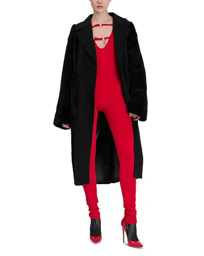Nicole Benisti Lauren Shearling Coat In Black