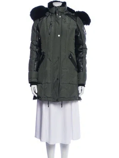 Pre-owned Nicole Benisti Nylon Down Coat In Green