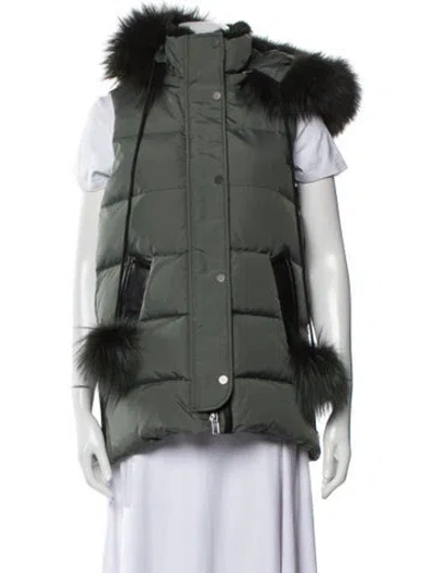 Pre-owned Nicole Benisti Nylon Down Coat W/ Tags In Green