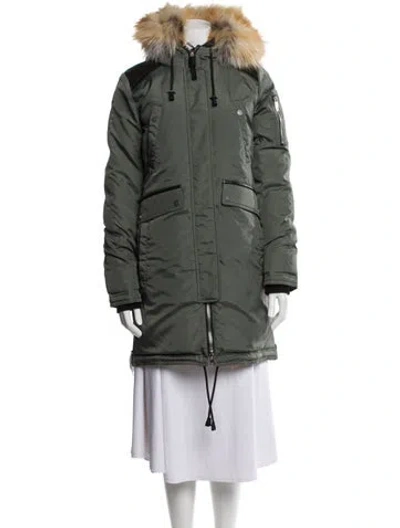 Pre-owned Nicole Benisti Nylon Parka In Green