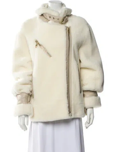 Pre-owned Nicole Benisti Shearling Fur Jacket In Neutral