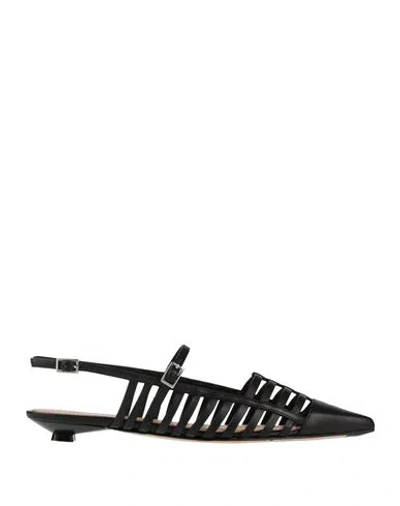 Nicole Bonnet Paris Woman Ballet Flats Black Size 11 Leather