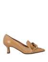 Nicole Bonnet Paris Woman Loafers Camel Size 8 Leather In Beige