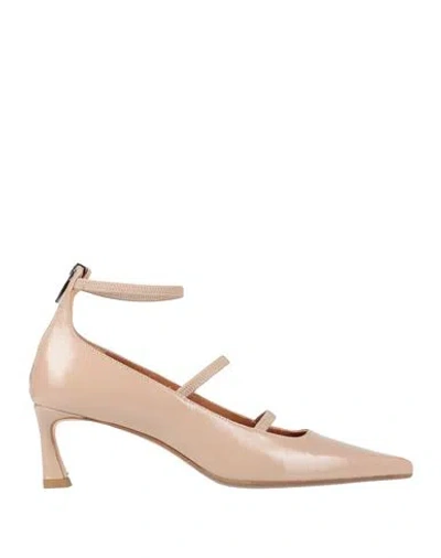 Nicole Bonnet Paris Woman Pumps Light Brown Size 8 Leather In Sand