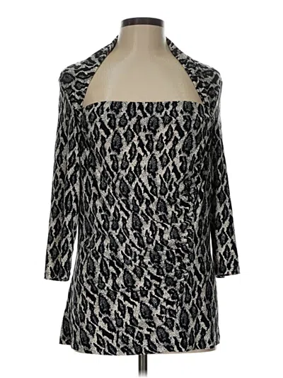 Pre-owned Nicole By Nicole Miller 3/4 Sleeve Blouse In Black