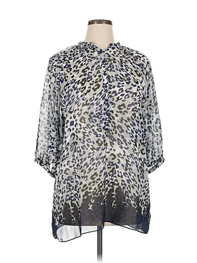 Pre-owned Nicole By Nicole Miller 3/4 Sleeve Blouse In Gray