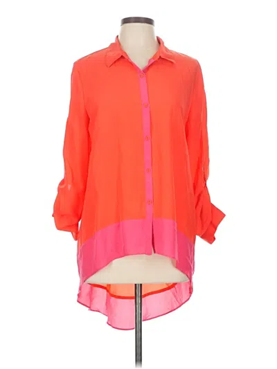 Pre-owned Nicole By Nicole Miller 3/4 Sleeve Blouse In Orange