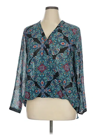 Pre-owned Nicole By Nicole Miller 3/4 Sleeve T-shirt In Blue