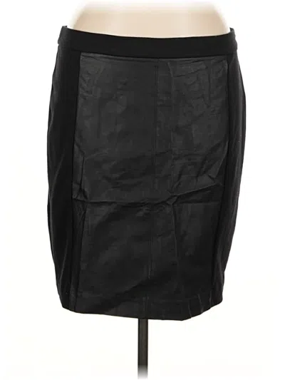 Pre-owned Nicole By Nicole Miller Faux Leather Skirt In Black