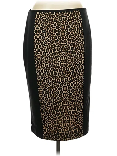 Pre-owned Nicole By Nicole Miller Faux Leather Skirt In Black
