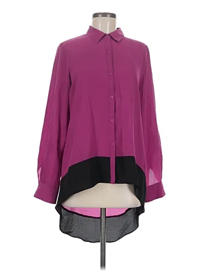 Pre-owned Nicole By Nicole Miller Long Sleeve Blouse In Purple