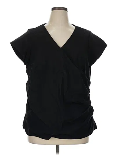 Pre-owned Nicole By Nicole Miller Short Sleeve Blouse In Black