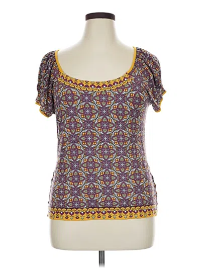 Pre-owned Nicole By Nicole Miller Short Sleeve T-shirt In Purple