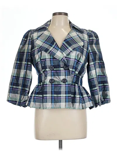 Pre-owned Nicole By Nicole Miller Silk Blazer Jacket In Blue