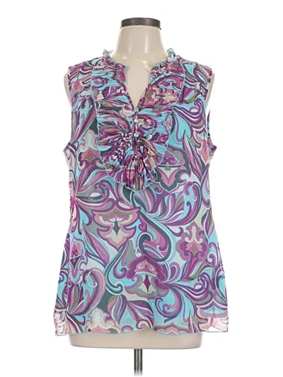 Pre-owned Nicole By Nicole Miller Sleeveless Blouse In Purple