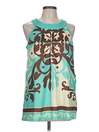 Pre-owned Nicole By Nicole Miller Sleeveless Blouse In Teal