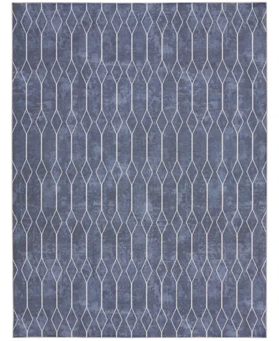 Nicole Curtis Machine Washable Series 1 Sr107 7'10''x9'10'' Area Rug In Navy