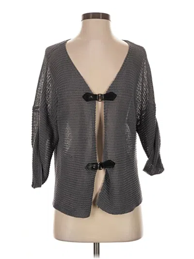 Pre-owned Nicole Farhi Cardigan Sweater In Gray