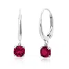 Nicole Miller 10k White Or Yellow Gold Cushion Cut 5mm Gemstone Dangle Lever Back Earrings With Push Backs In Multi