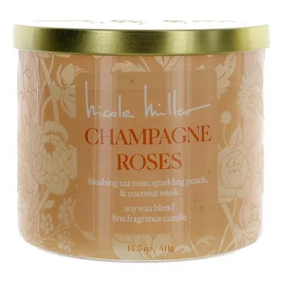 Nicole Miller 14.5 oz Soy Wax Blend 3 Wick Candle - Champagne Roses In Orange