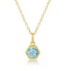 Nicole Miller 14k Yellow Gold Overlay Over Sterling Silver Round Gemstone Hexagon Pendant Necklace On 18 Inch Chai In Multi