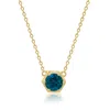 Nicole Miller 14k Yellow Gold Overlay Over Sterling Silver Round Gemstone Hexagon Stationary Pendant Necklace On 1 In Multi