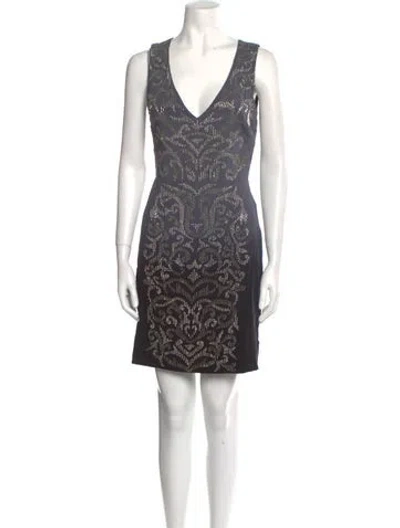 Pre-owned Nicole Miller 2000's Mini Dress W/ Tags In Gray