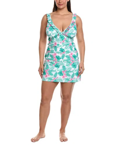 Nicole Miller 2pc Ruffle Tankini & Swim Skirt Set In Multi