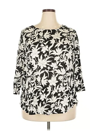 Pre-owned Nicole Miller 3/4 Sleeve Blouse In Black