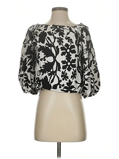 Pre-owned Nicole Miller 3/4 Sleeve Blouse In Black