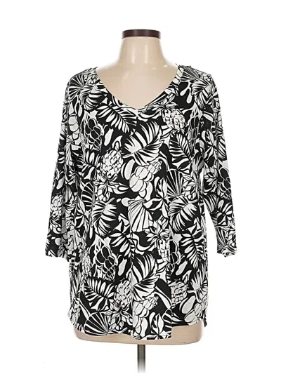 Pre-owned Nicole Miller 3/4 Sleeve Blouse In Black