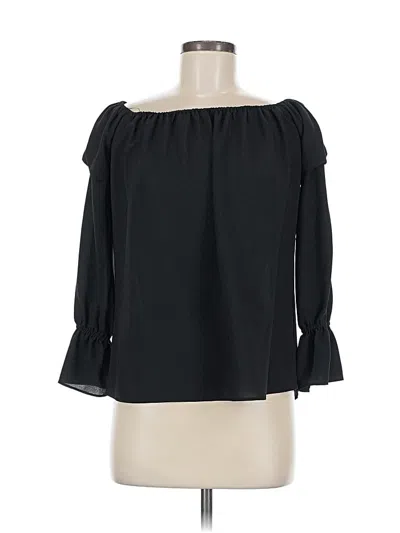 Pre-owned Nicole Miller 3/4 Sleeve Blouse In Black