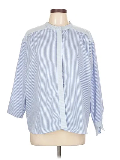 Pre-owned Nicole Miller 3/4 Sleeve Blouse In Blue