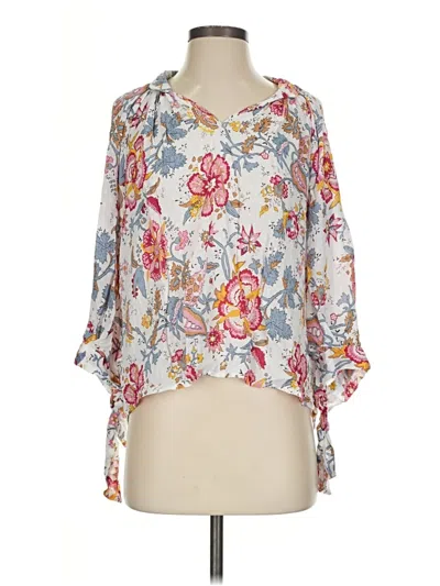 Pre-owned Nicole Miller 3/4 Sleeve Blouse In Ivory