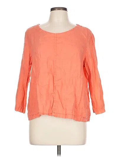Pre-owned Nicole Miller 3/4 Sleeve Blouse In Orange